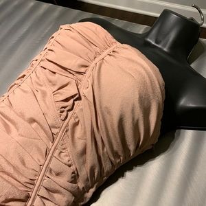 Lucy & Co Blush Pink Ruched Strapless Dress Size S